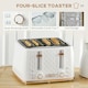 image 4 of HOMCOM 1.7L Kettle and Toaster Set with Defrost Reheat and Crumb Tray White