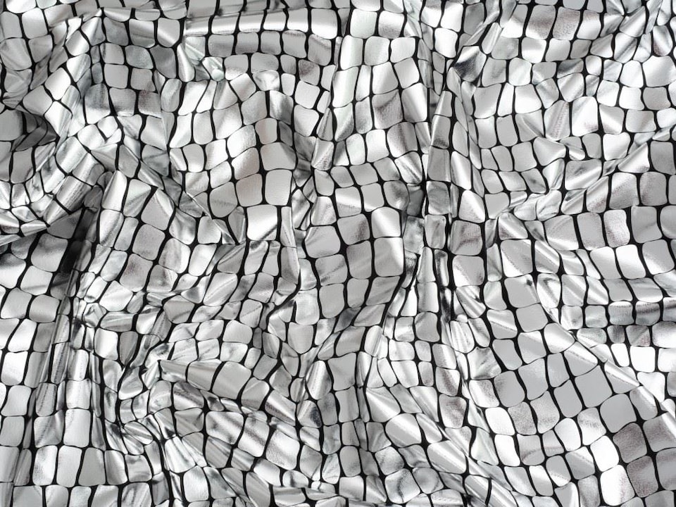 Minerva Core Range Silver Metallic Activewear Lycra Four Way Stretch Knit Fabric for Dressmaking, 150cm / 59" Wide - per metre
