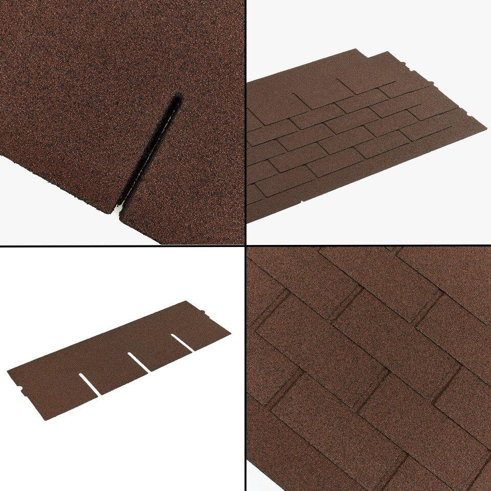 image 1 of Bitumen Roof Felt Shingles (3.2 sqm), Asphalt Roof Shingles - Weather Resistant Roofing Tiles 20 pcs
