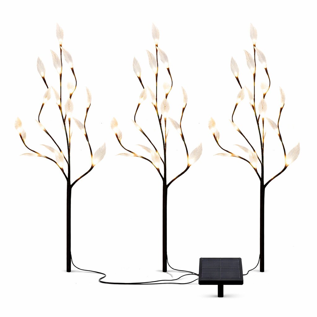 Gardenwize 60 White LED Solar Tree Lights (Set of 3) - Tesco Groceries