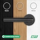 image 6 of AFIT Black Door Handles Round Rose T-Bar 1 Pair Olvera Range