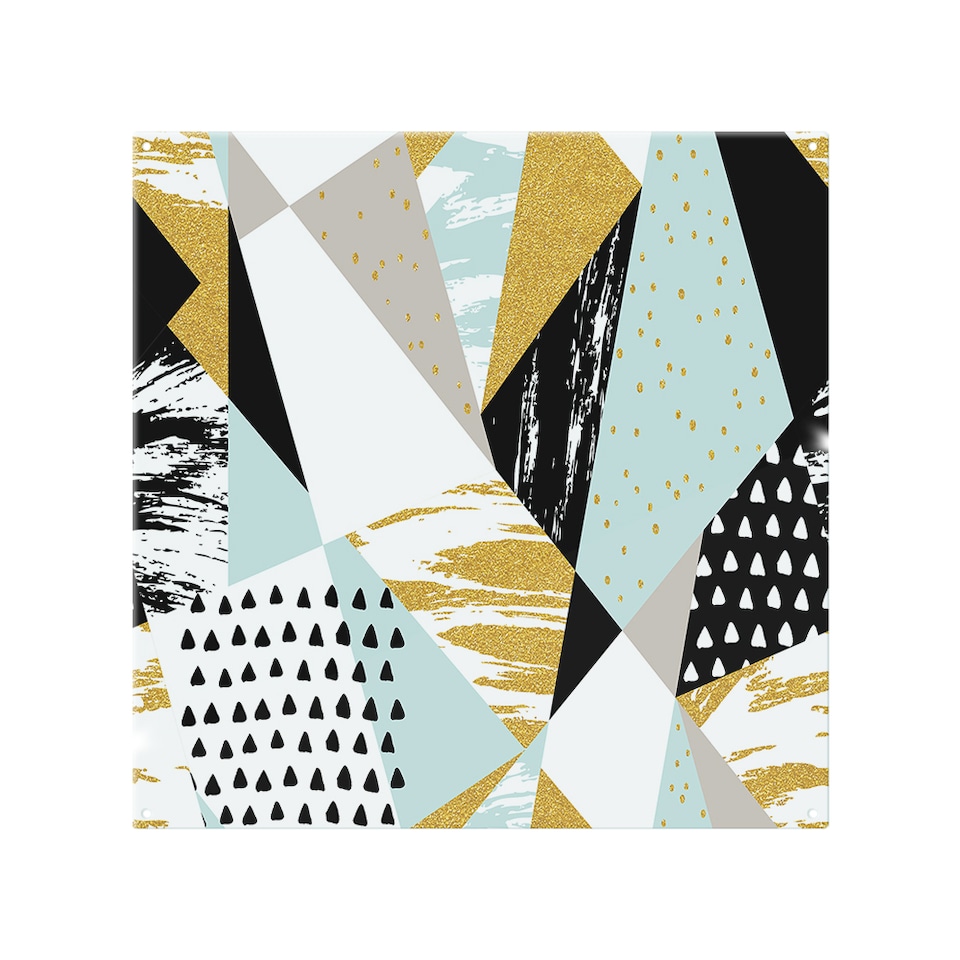 image 1 of Geometric Shapes & Brush Strokes Splash Back | White