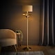 image 3 of ValueLights Christina Beige with Metallic Gold Shade Gold Palm Leaf Floor Lamp | Gold