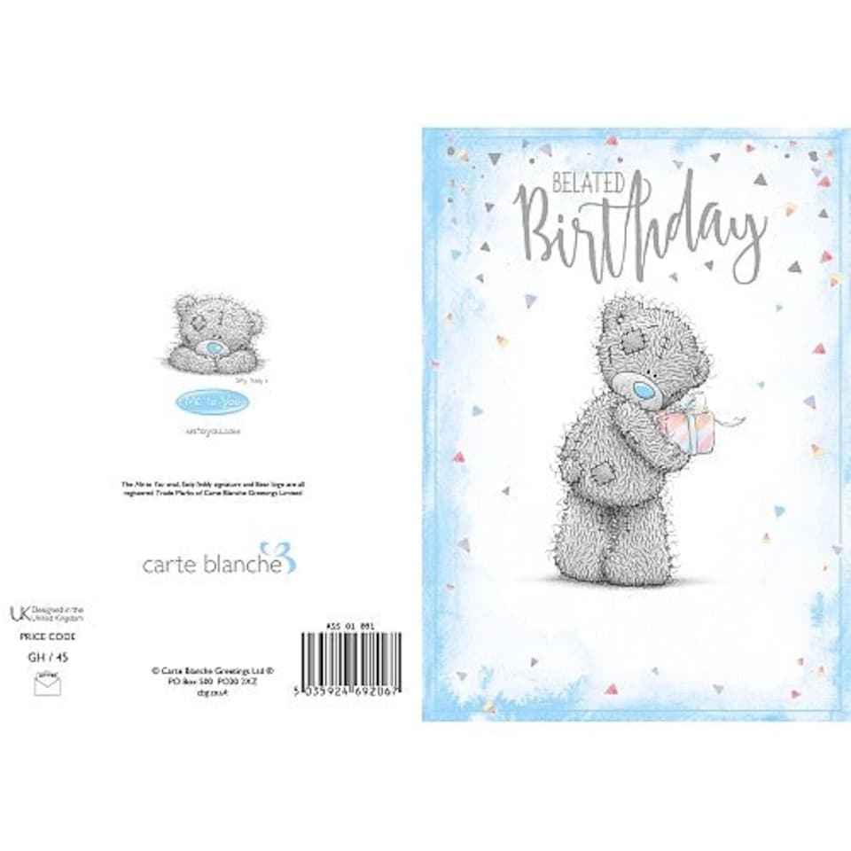 image 1 of Belated Birthday Me To You Bear Birthday Card