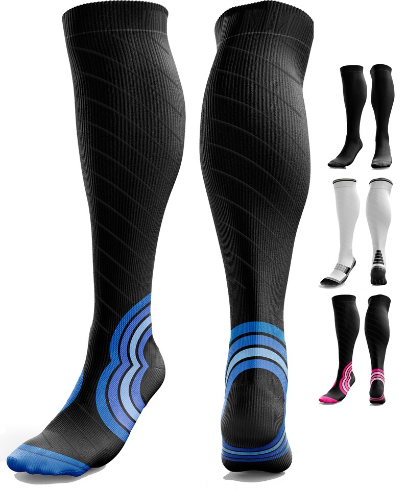 image 1 of aZengear Compression Socks for Women and Men - Seamless Toe, Padded Heel and Sole