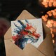 image 3 of Horned Chinese Dragon Fantasy Concept Painting Birthday Card