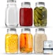 image 1 of 1L Mason Jar - Leakproof Glass Jar with Airtight Lid, Labels, Chalk Pen & Cleaning Brush | Clear | Clear | 1000ml - 6 Pack | 6