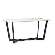 Premium Olympia 160cm Dining Table - White Marble