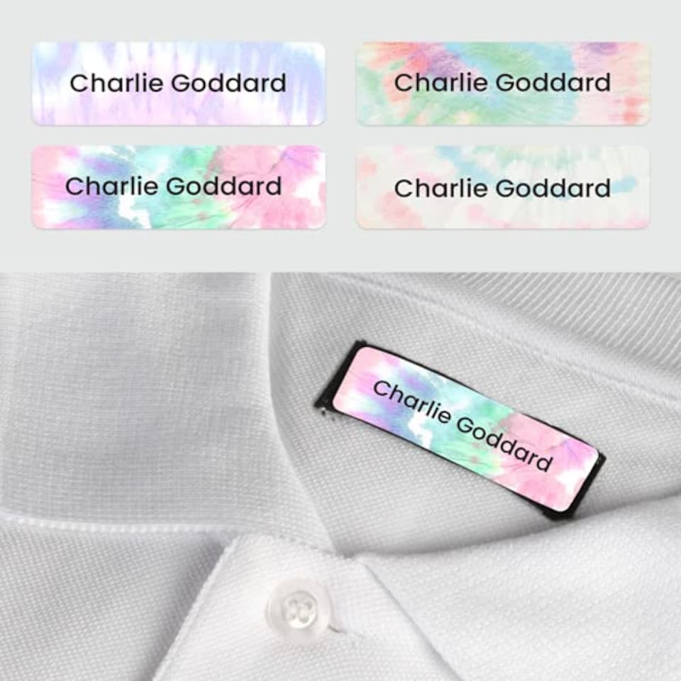 image 1 of Dotty About Paper 64 x Personalised School Name Labels Tie Dye