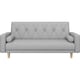 image 1 of Yaheetech Fabric Convertible Sofa Bed with 2 Bolster Pillows-Light Grey
