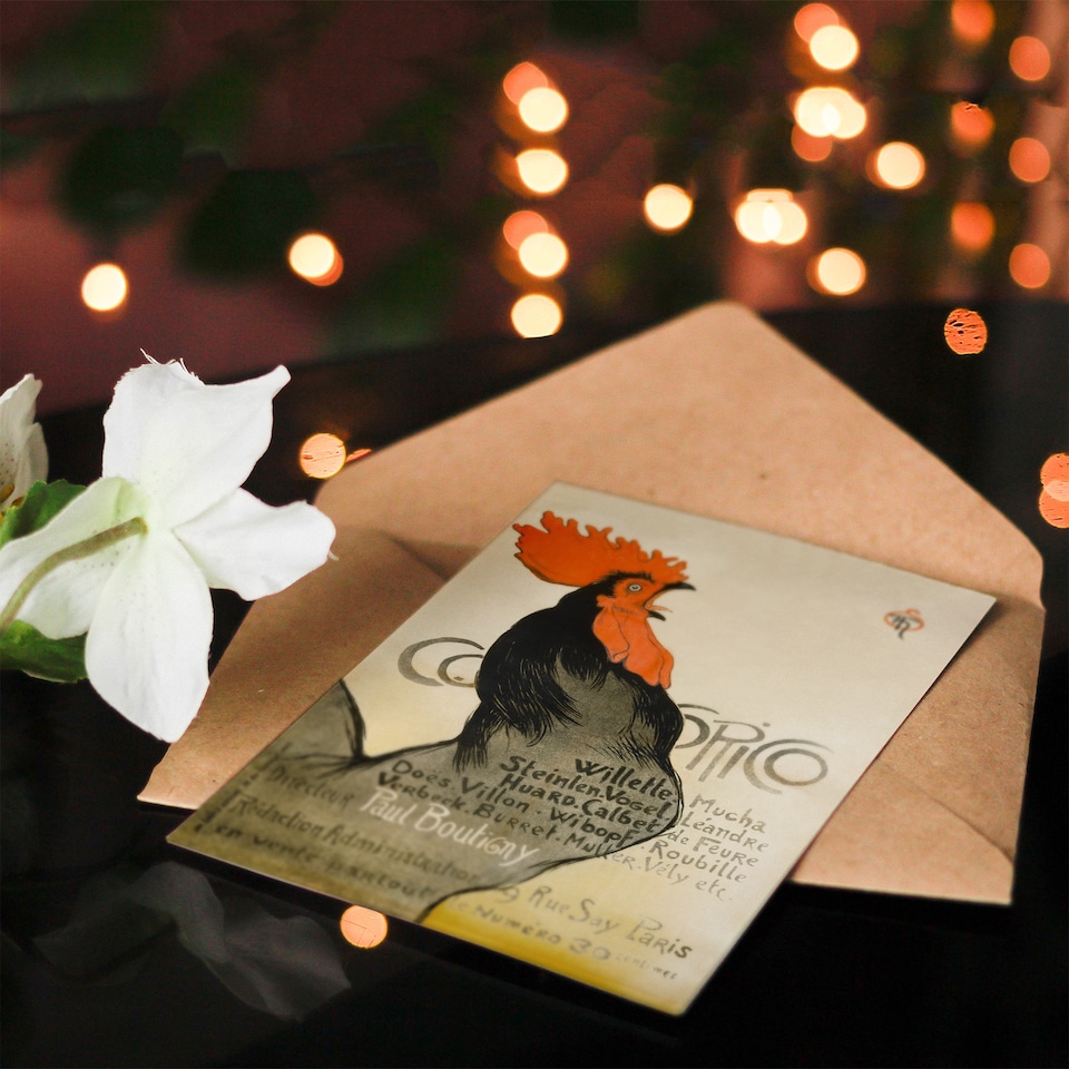 image 1 of Theophile Steinlen Art Card Cocorico Vintage Magazine Advert