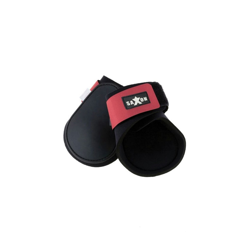 Saxon Contoured Fetlock Boots - Black/Pink - Cob