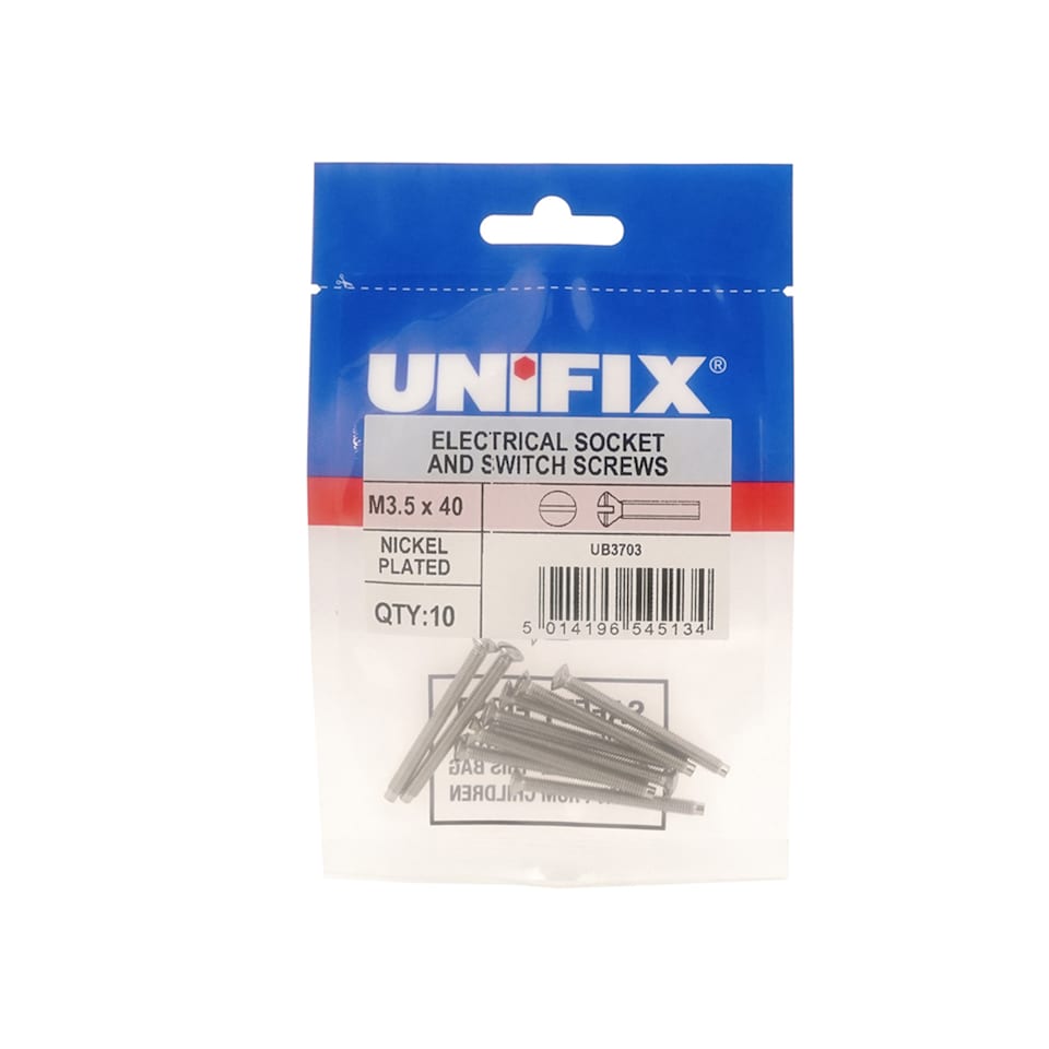 Unifix Electrical Socket Screws Nickel Plated M3.5 x 40 - Box of 50
