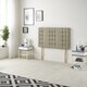image 4 of Astoria Divan Bed Base with 2 Drawers & 30 Inch Diamante Headboard in Linen Fabric | Brown | Wheat | Double