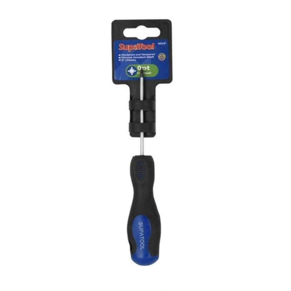 image 1 of SupaTool Pozi Head Screwdriver - Black/Blue - 100mm