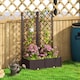 image 8 of Outsunny Raised Garden Bed with Trellis, Plastic Planter Box with Drainage Holes, Drain Plugs and Water Reservoirs for Climbing Plants, Vegetables, Flowers | Brown