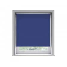 130cm No Drill Navy Thermal Blackout Roller Blind (170cm Drop) Blue