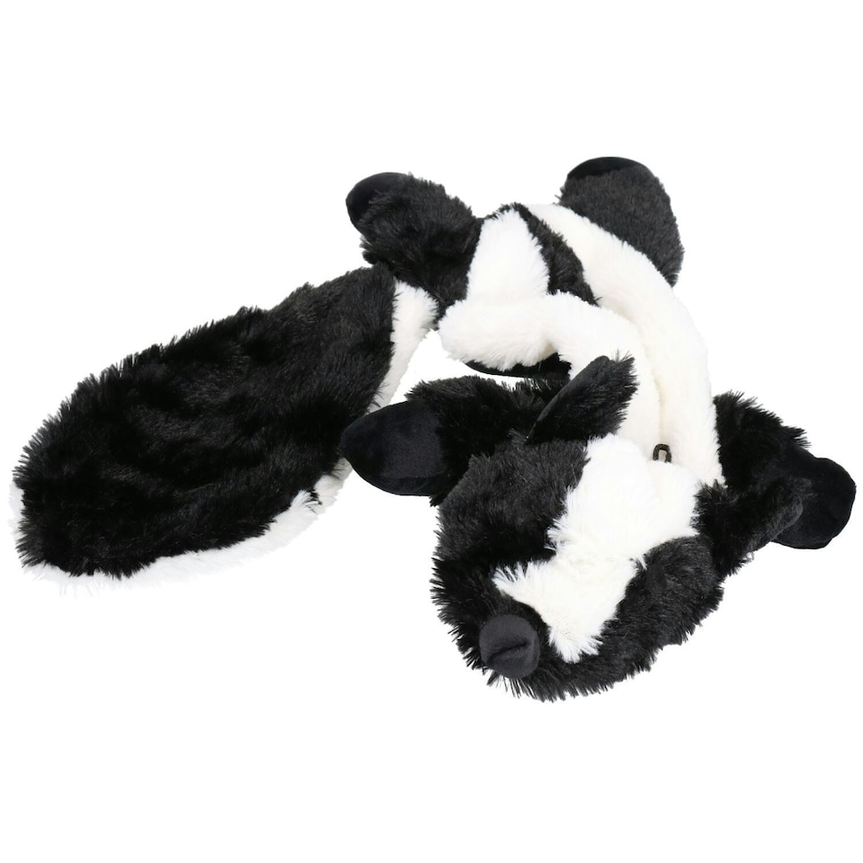image 1 of Plush Super Soft Unstuffed Skunk Dog Toy With Squeak 8x10x58cm