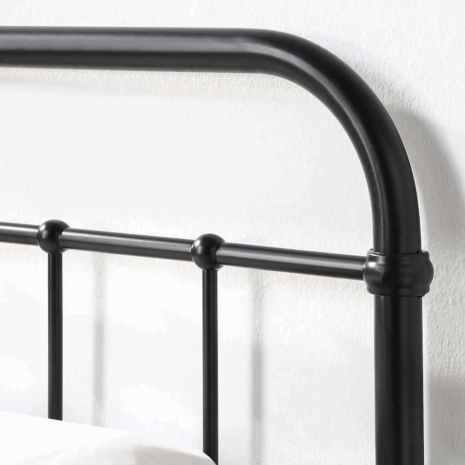 image 1 of Tewin Vintage Hospital Style Black Metal Bed Frame (Single)
