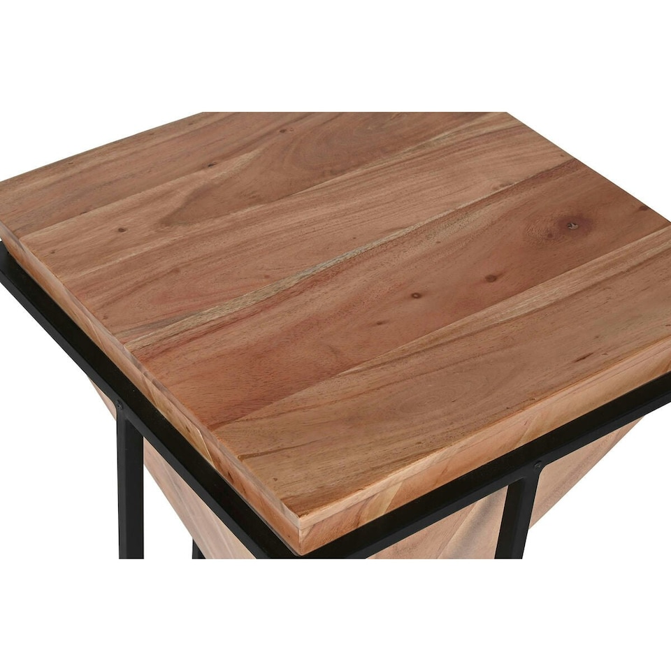 image 1 of Small Side Table Home ESPRIT Brown Black Metal Acacia 41 x 41 x 67 cm