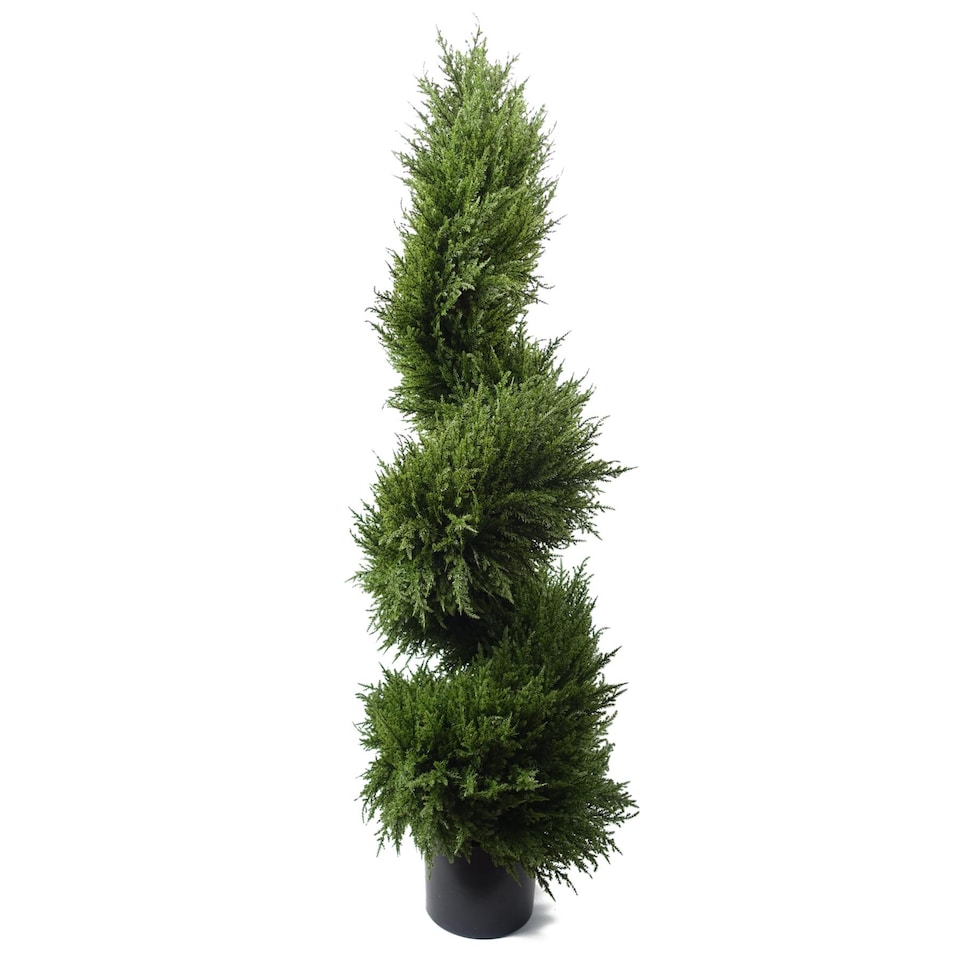 image 1 of 120cm Premium Artificial Spiral Cypress Topiary Tree