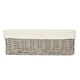 image 3 of Medium Wicker Grey Wash Lined Storage Tray | Grey | Grey Wash