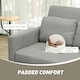 image 5 of HOMCOM 2 Seater Sofa Bed Convertible Bed Settee with Pillow, Light Grey