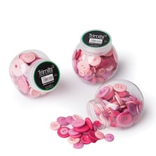 Trimits Assorted Pink Jar of Buttons for Dressmaking - per pack