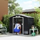 image 2 of Outsunny 7 x 4ft Garden Shed Storage with Foundation Kit and Vents, Dark Grey