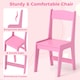 image 8 of COSTWAY Kids Study Desk and Chair Set Children Wooden Craft Table & Chair-Pink