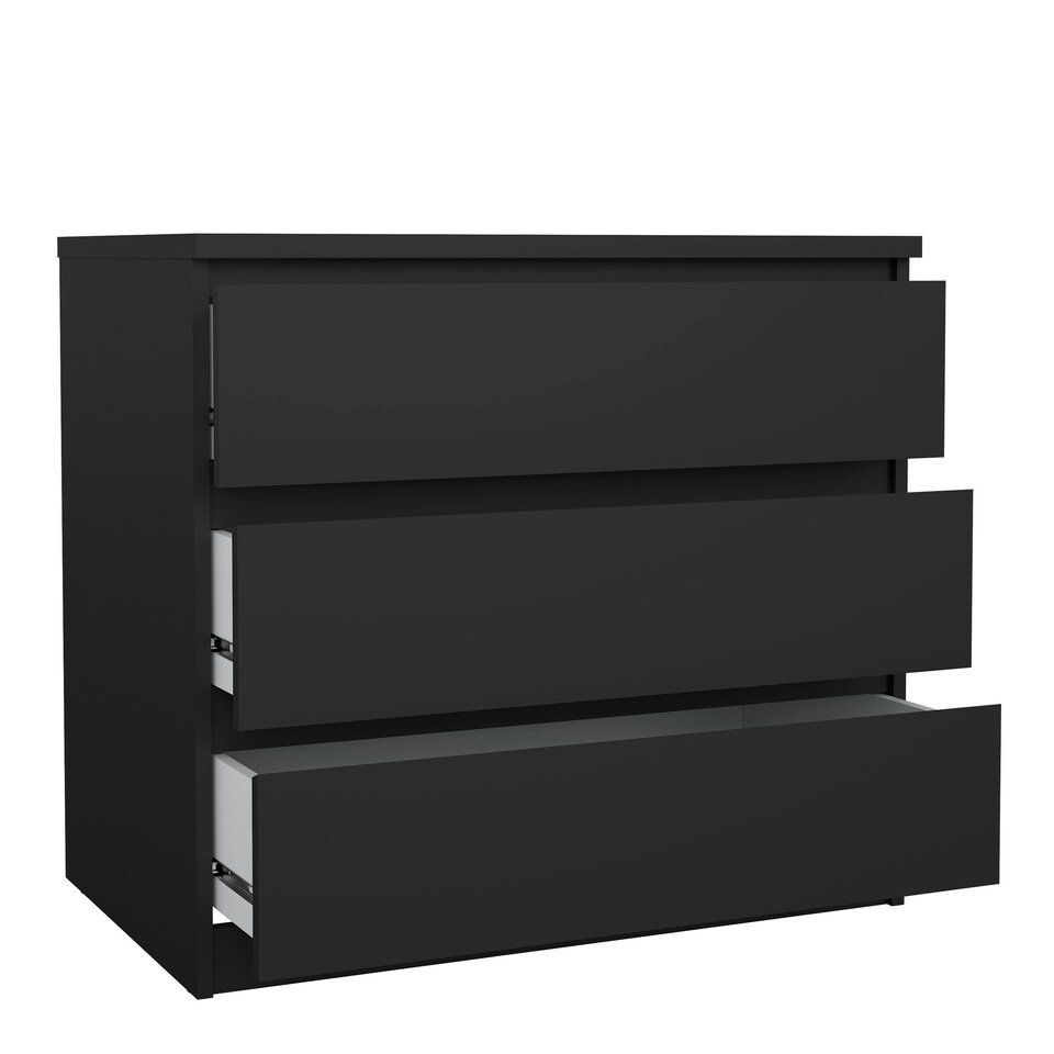 image 1 of Naia Chest of 3 Drawers in Black Matt