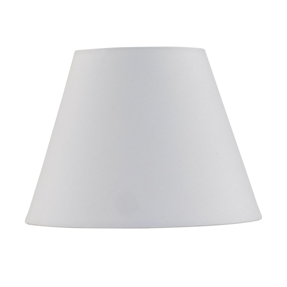 image 1 of Ivory Cotton 20cm Diameter Tapered Fabric Lamp Shade | White | Medium | 1