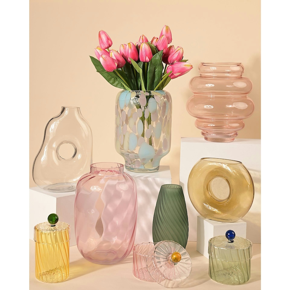 image 1 of Hestia Handmade Glass Vase - Green