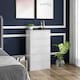 image 2 of HOMCOM Bedroom Chest of Drawers, High Gloss 5 Drawers Dresser, Grey