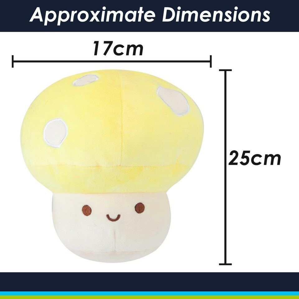 image 1 of Blue Mushroom Mochi Soft Toy Cute Plushie Huggable Cuddly Plush 25cm Blue