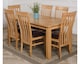 image 2 of Oslo 180 x 90 cm Large Oak Dining Table and 6 Harvard Chairs | Brown | Brown