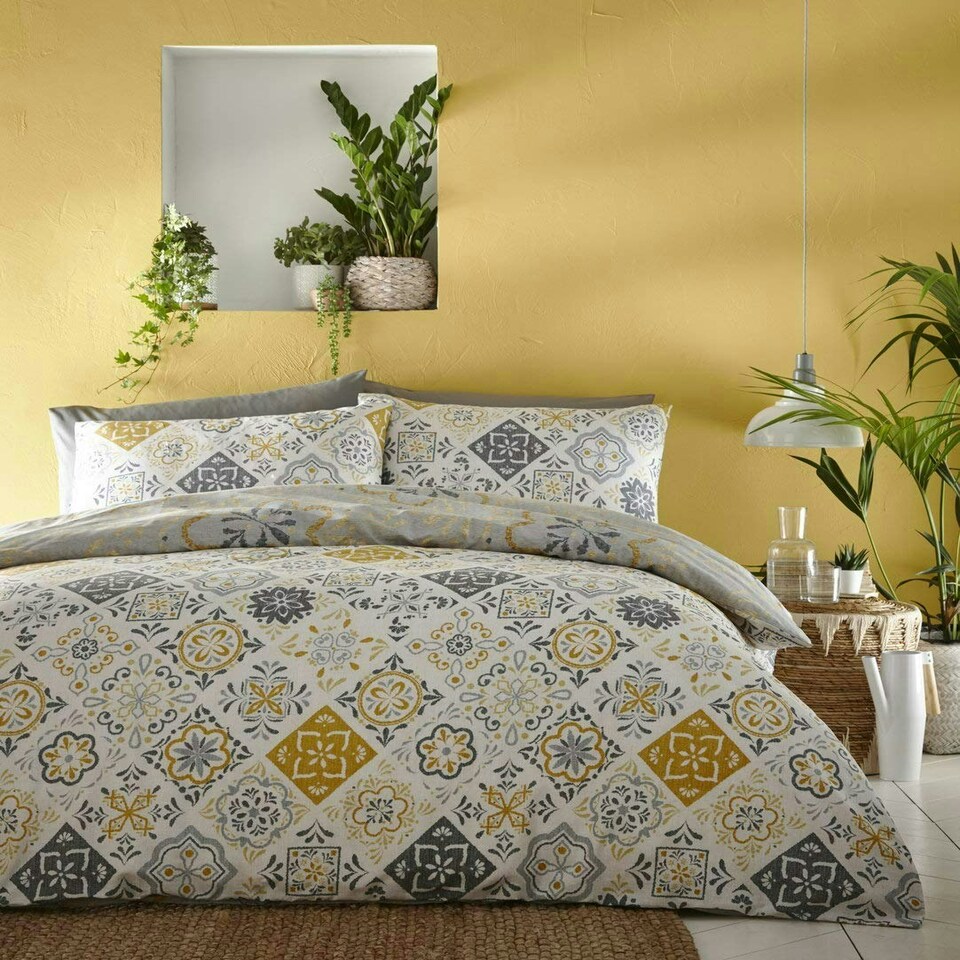 image 1 of Portfolio Home Morocco Ochre Duvet Cover Reversible Bed Set Multi | Double