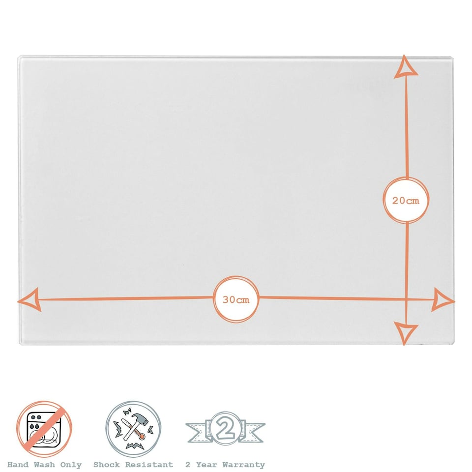image 1 of Harbour Housewares Glass Kitchen Chopping Board - 30 x 20cm - Grey - Cutting Board Worktop Saver Worksurface Protector Glass Chopping Board Grey