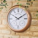 image 3 of Marco Paul 38cm Gold Wall Clock and Thermometer Gold