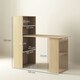 image 7 of HOMCOM 120cm Computer Desk Bookshelf Writing Table 6 Shelves Natural | Brown | 120L x 55D x 120H cm