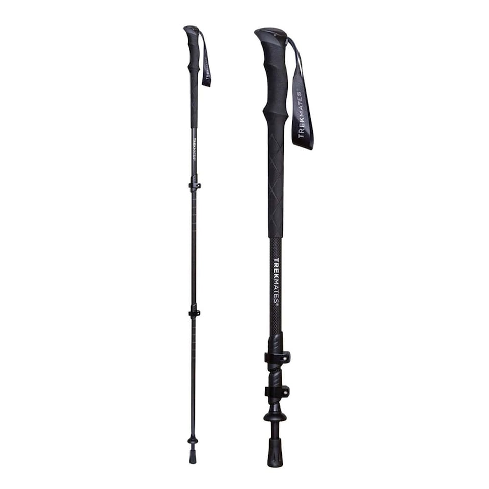 image 1 of Carbon Pole Lightweight 3 Section Adjustable Hiking Trekking Outdoor Gear | Black | Black | One Size | 1