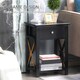 image 9 of HOMCOM 55cm End Side Table w/ Drawer Shelf Stand Black White