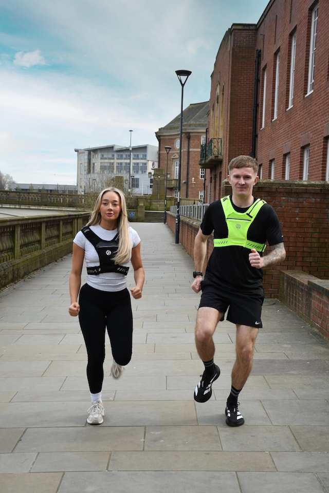 image 1 of Six Peaks Lightweight Running Vest With Secure Zip Pockets, Reflective Breathable Jogging Belt Pack, Adjustable Comfort Fit, Yellow