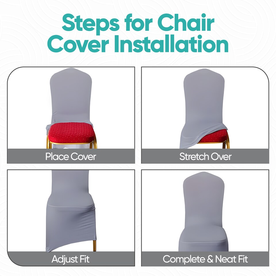 image 1 of Chair Cover Spandex Polyester Stretch, Flat Dining Slipcovers - 10pcs