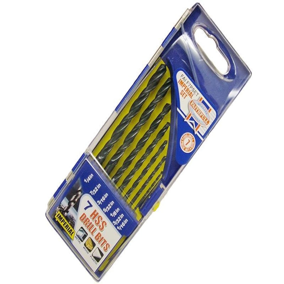 Faithfull Hss Drill Bit Set Of 7 1/16-1/4 X 1/32