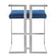 image 3 of Interiors by Premier Blue Velvet Bar Stool with Silver Frame Blue