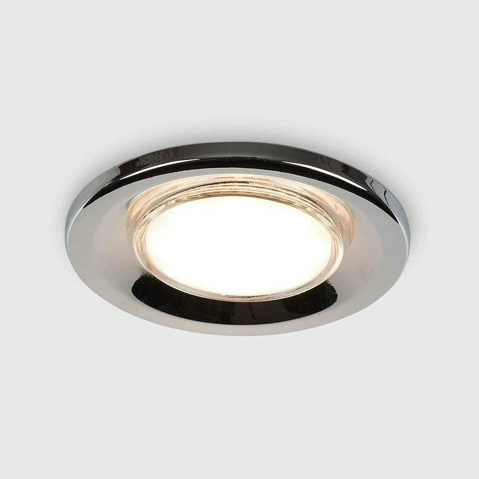 image 1 of ValueLights 4 Pack Fire Rated Polished Chrome GU10 Recessed Ceiling Downlights Spotlights