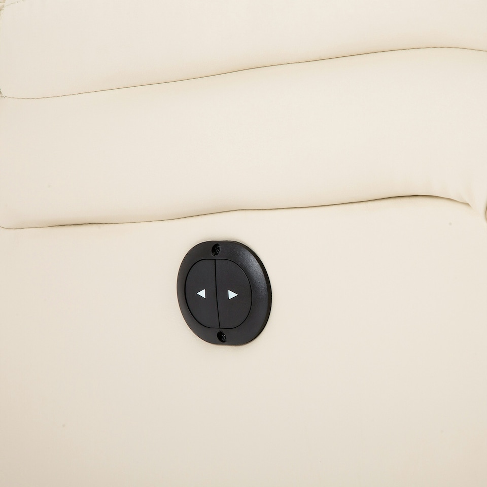 image 1 of Chester Electric Bonded Leather Automatic Recliner Heat & Massage Chair (Cream)