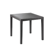 Square Garden Plastic Patio Dining Table | Black | 1