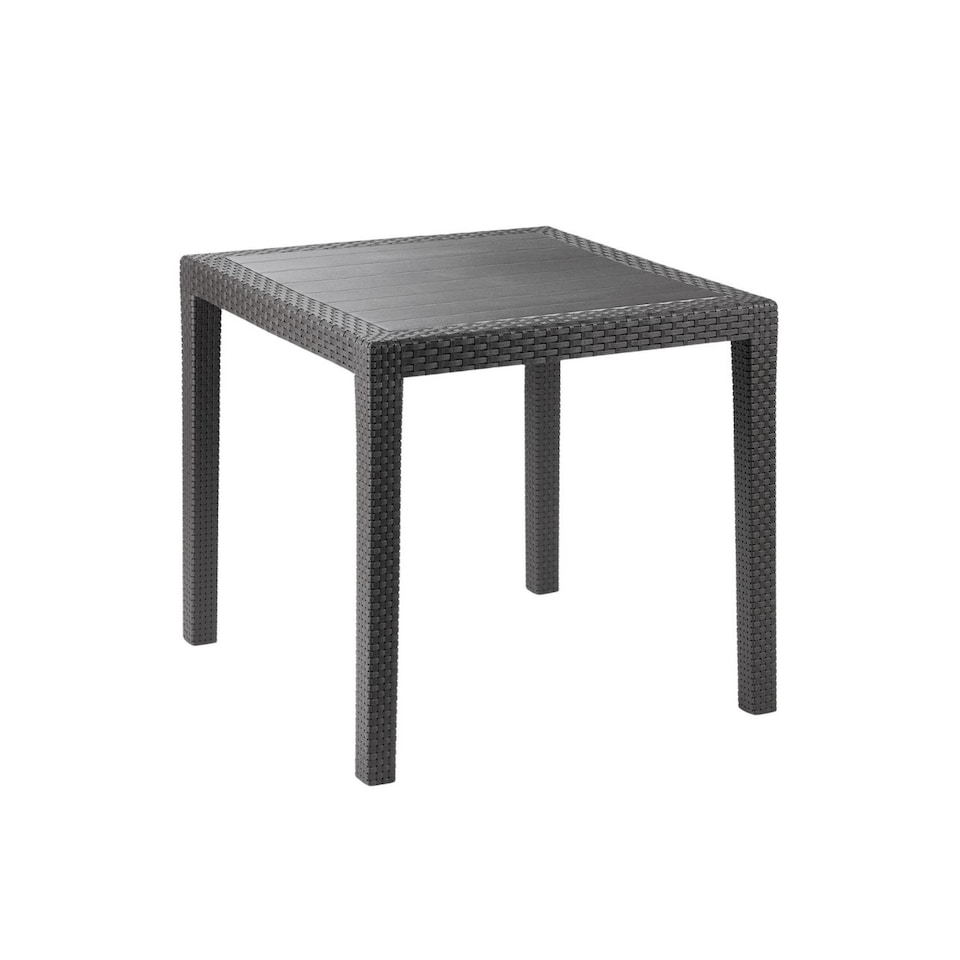 image 1 of Square Garden Plastic Patio Dining Table | Black | 1